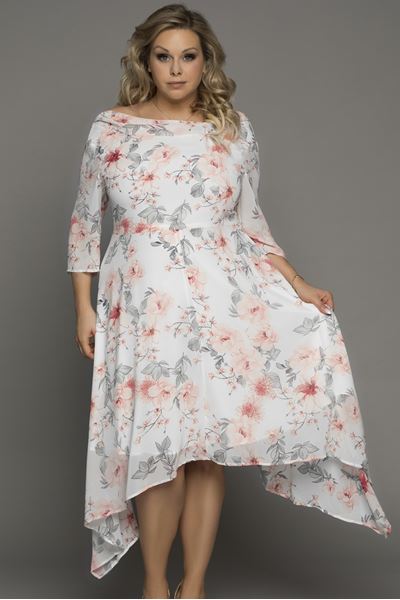 Picture of PLUS SIZE  CHIFFON FLORAL DRESS